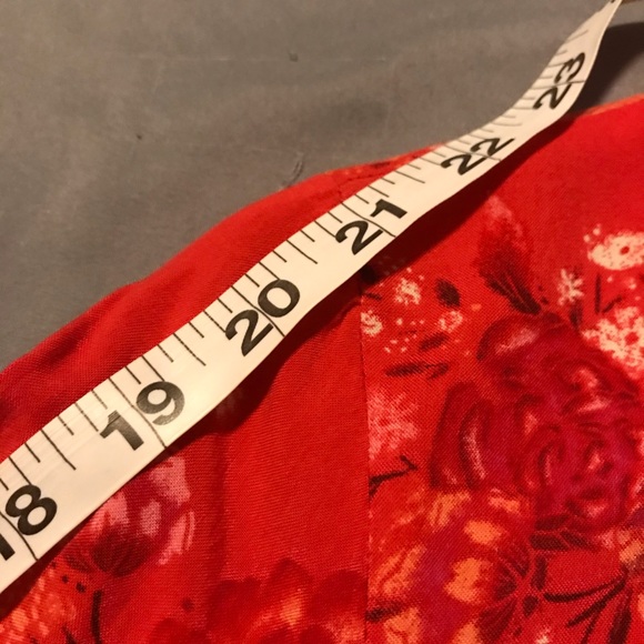 Mudd Floral Red Boho Blouse - Med - Picture 10 of 15